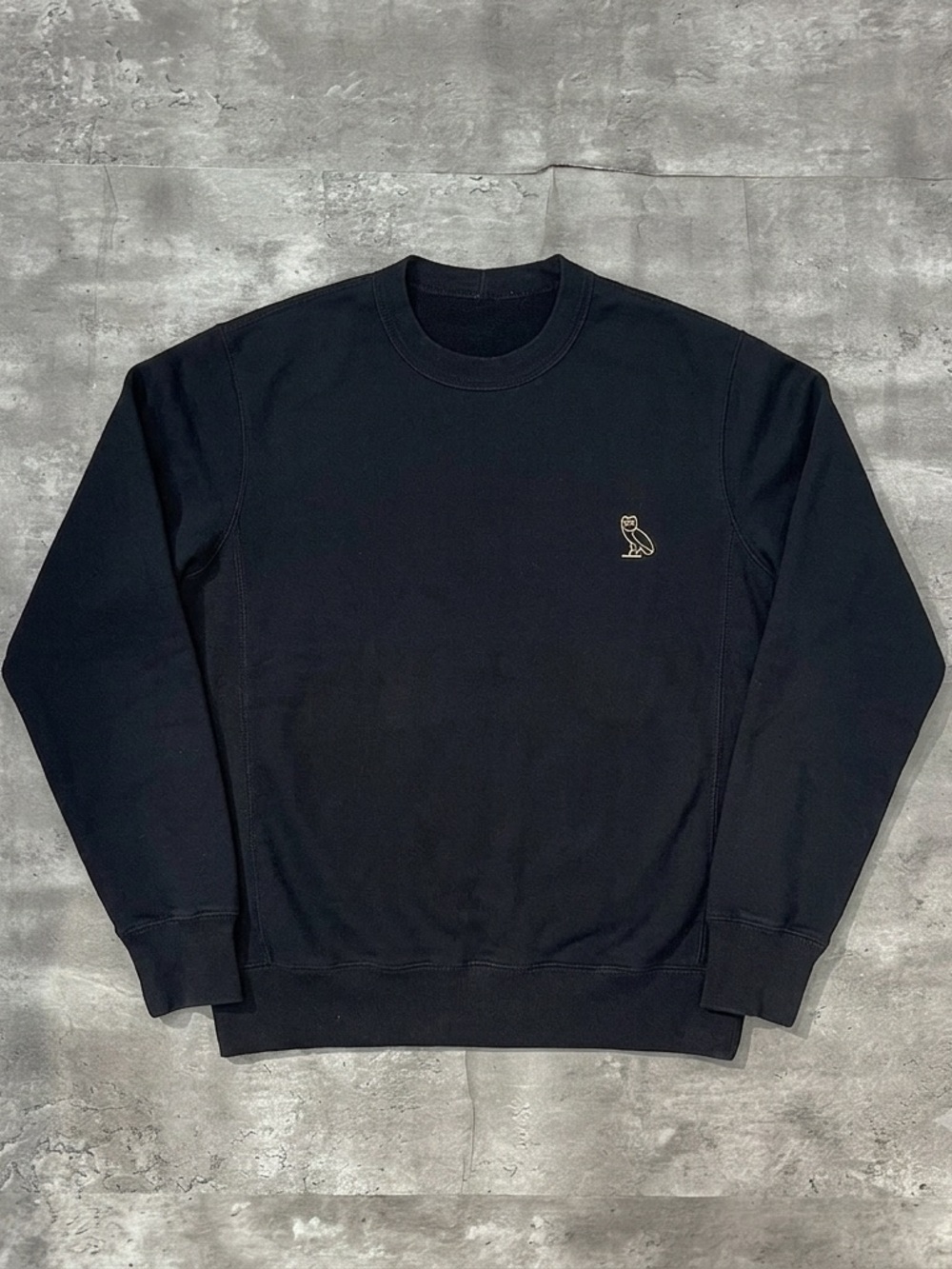OVO Owl Logo Crewneck Sweatshirt Black Pullover Mens Medium Streetwear